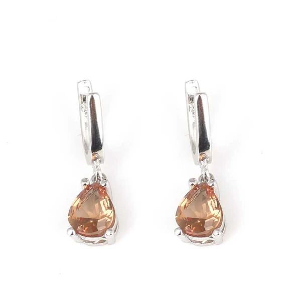 925 Ayar Gümüş Damla Zultanit Taşlı Küpe ürün görseli 1