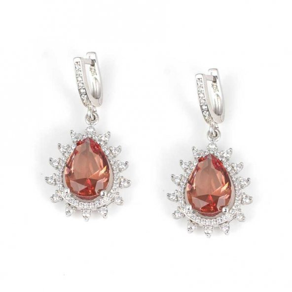 925 Ayar Gümüş Damla Zultanit Taşlı Armudi Küpe