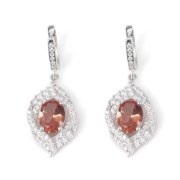 925 Ayar Gümüş Oval Zultanit Sarmal Küpe ürün görseli 1