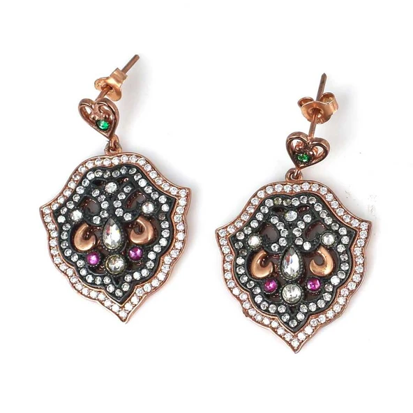 925 Ayar Gümüş Elmas Görünümlü Zirkon Taşlı Küpe ürün görseli 1