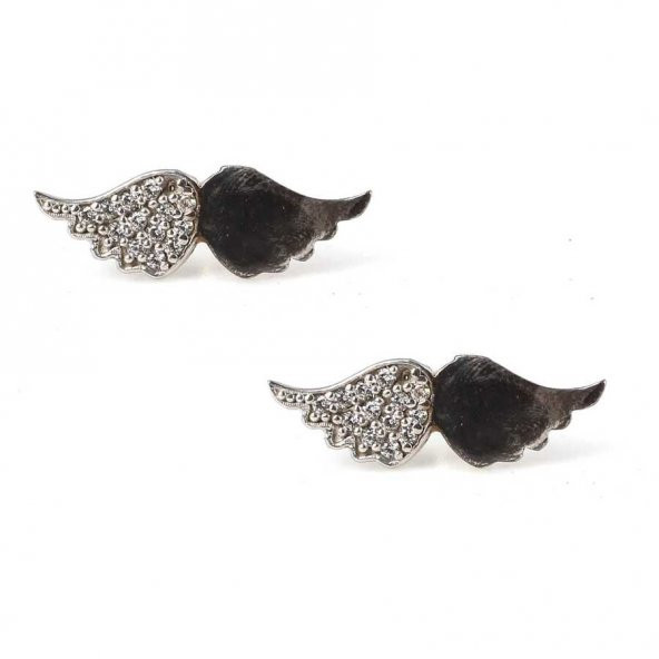 925 Ayar Gümüş Melek Kanadı Model Küpe