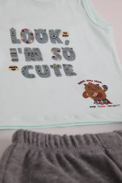 Look Baskı Şortlu Takım 3495 - 3