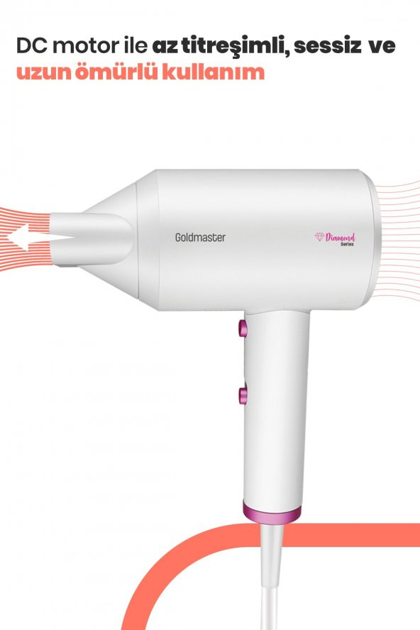 GoldMaster Diamond 2000 w Saç Kurutma Fön Makinesi - 3