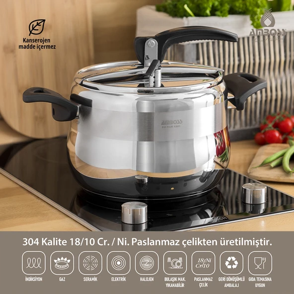 Amboss Amber Klasik Düdüklü Tencere 6 Lt