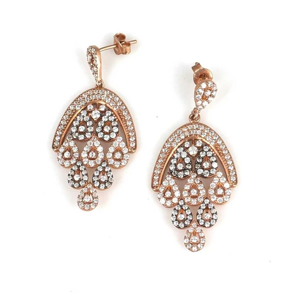 925 Ayar Gümüş Çiçek Sepeti Model Avize Küpe ürün görseli 1