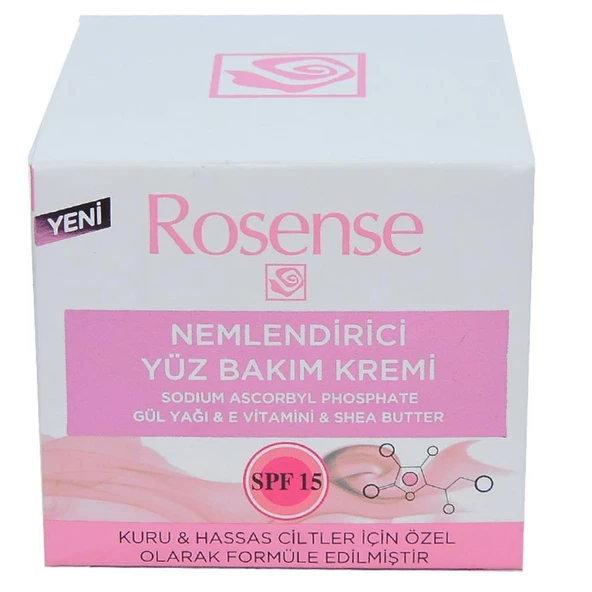 Rosense Nemlendirici Yüz Bakım Kremi Gül Yağı E Shea Butter 50ML - 2