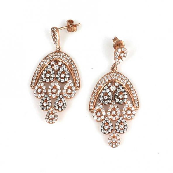 925 Ayar Gümüş Çiçek Sepeti Model Avize Küpe