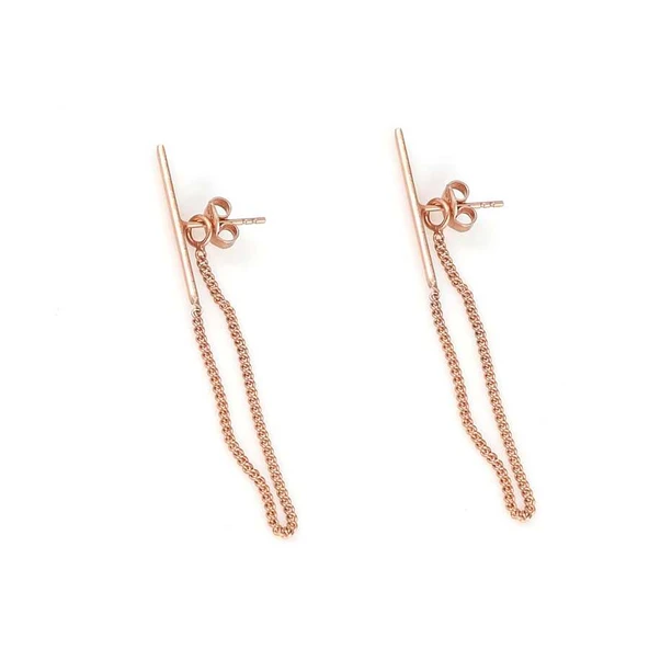 925 Ayar Gümüş Zincir Sallantılı Küpe ürün görseli 1