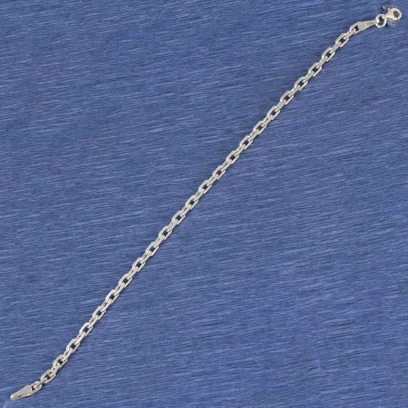 925 Ayar Gümüş 50'Lik Forse Zincir Bileklik - Resim 4