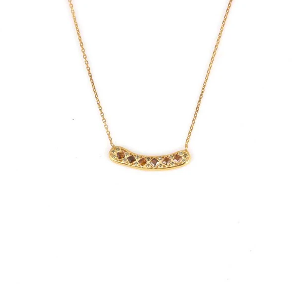 925 Ayar Gümüş Garnet Taşlı Su Yolu Kolye - Resim 3