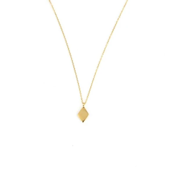 925 Ayar Gümüş Minik Baklava Model Altın Kaplama Kolye - Resim 3