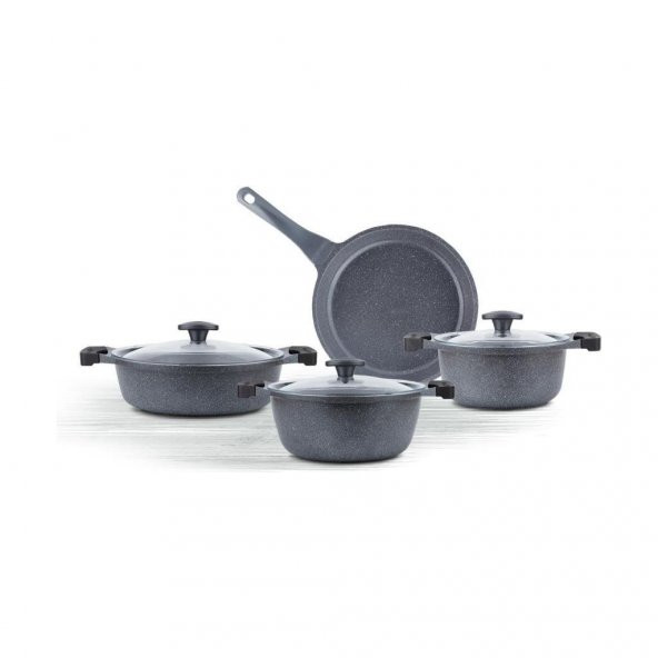 Thermoad 7 Parça Graneu Tencere Tava Set-Gri