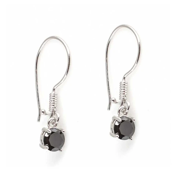 925 Ayar Gümüş Yuvarlak Küçük Boy Oniks Taşlı Küpe ürün görseli 1