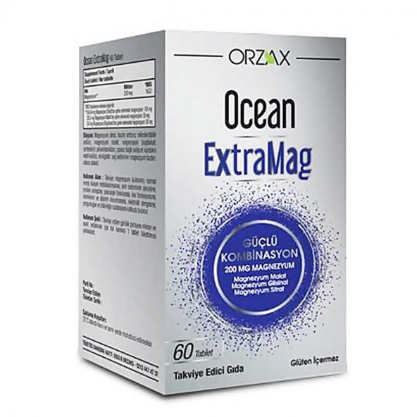 Orzax Ocean ExtraMag Üçlü Kombinasyon Takviye Edici Gıda 60 Tablet