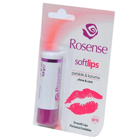 Rosense Softlips Dudak Koruyucu 4.8GR Gül Yağlı KOruma Parlaklık - Resim 4