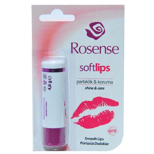 Rosense Softlips Dudak Koruyucu 4.8GR Gül Yağlı KOruma Parlaklık - Resim 5