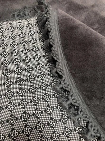 My Evilla Modern Simirna Dekoratif  Peluş Oval Ponpon Saçaklı Klozet Takımı - 12