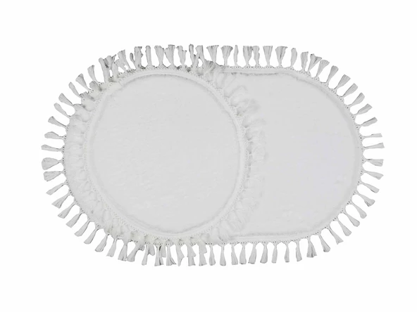 My Evilla Modern Simirna Dekoratif  Peluş Oval Ponpon Saçaklı Klozet Takımı - 9