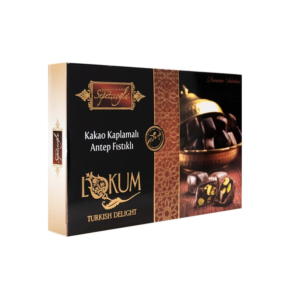 Kakao Kaplamalı Antep Fıstıklı Çifte Kavrulmuş Lokum 300G