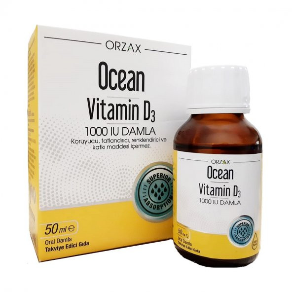 Orzax Ocean Vitamin D3 1000 IU Damla 50 ml
