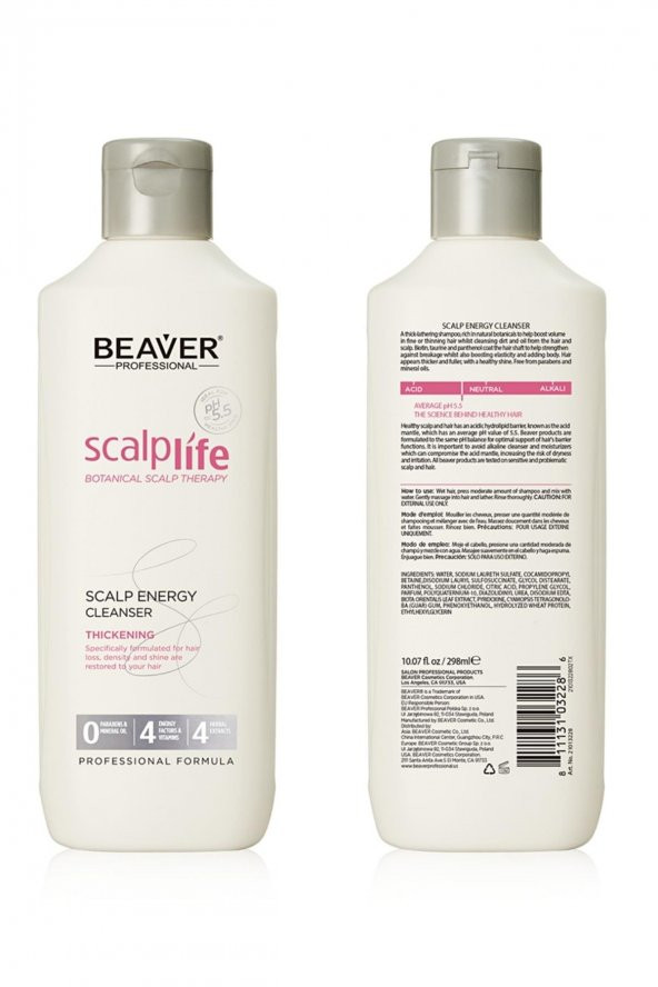 Beaver Scalplife Energy Thickening 298 Ml Shampoo