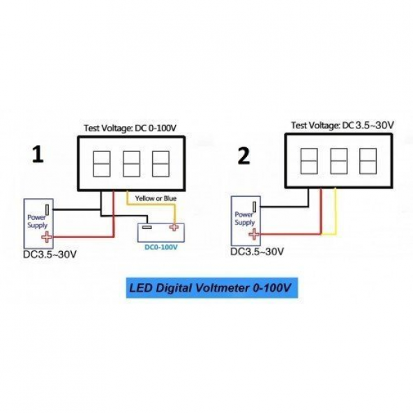 Dijital Voltmetre Dijital Ampermetre DC 100V 10A - Resim 4