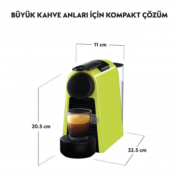 Nespresso D30 Green Essenza Mini Kahve Makinesi, Yeşil - 3