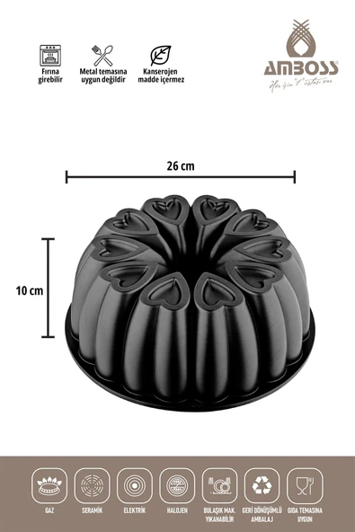Amboss 10 Parça Paslanmaz Çelik Satin Kase Seti Kek Kalıbı - 4