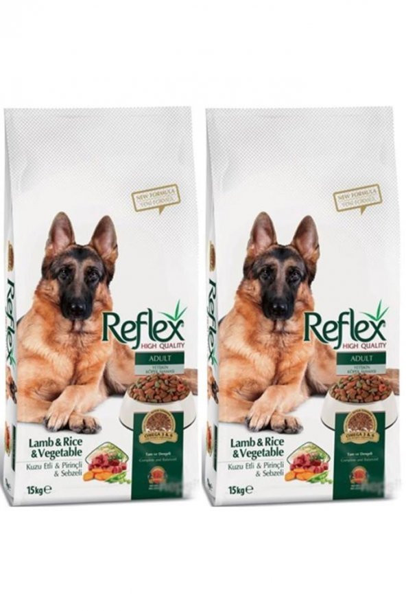 Reflex Kuzu Etli & Pirinçli & Sebzeli Yetişkin Köpek Maması 15 Kg 2 Adet