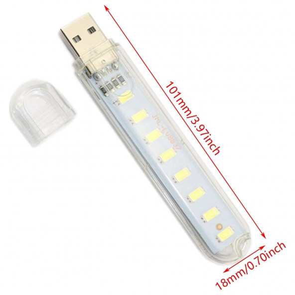 8 Led Beyaz Renk Taşınabilir Mini Usb Led Lamba A82 - 3
