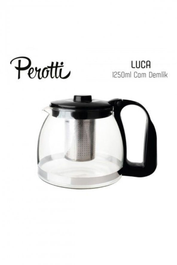 Perotti luca çaydanlık demliği - süzgeçli cam demlik 1250 ml.