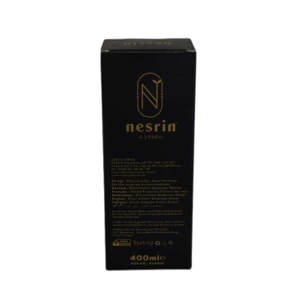 Nesrin Oud Kolonyası 80 Derece Özel Seri Kutulu Pet Şişe 400ML - 2