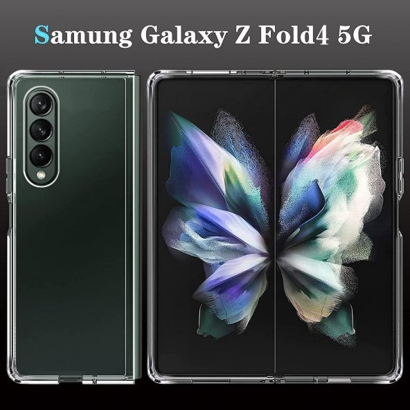 Samsung Galaxy Z Fold 4 Sert Kristal Kapak Koruma Kılıf - Şeffaf - Resim 2