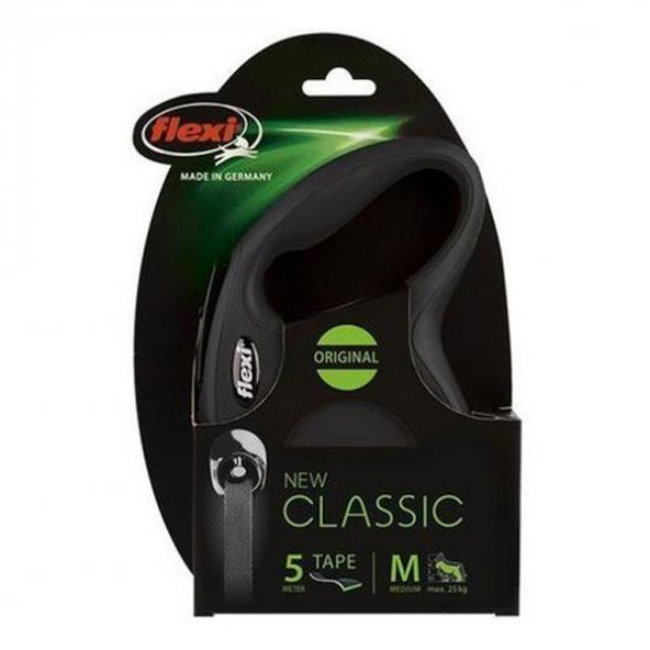 Flexi New Classic 5M Şerit Medium Siyah