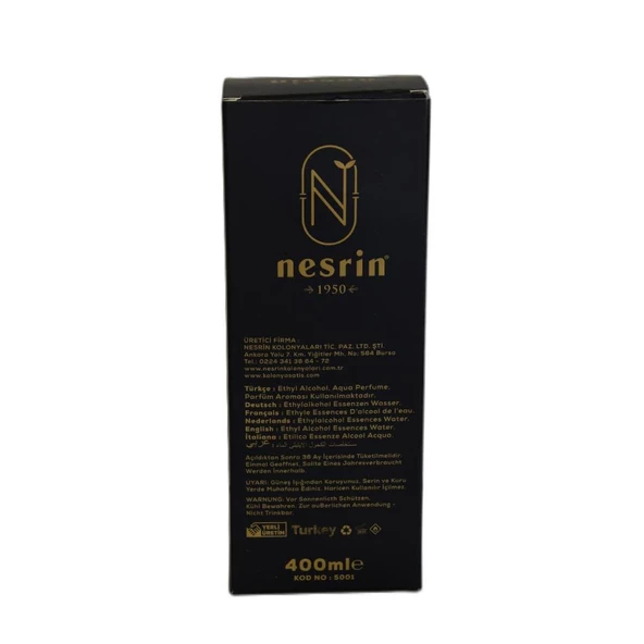 Nesrin Safran Kolonyası 80 Derece Özel Seri Kutulu Pet Şişe 400ML - 5