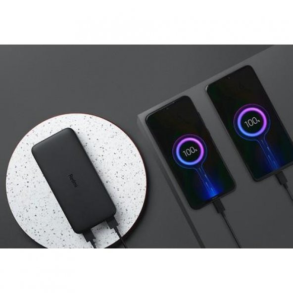 Xiaomi Redmi 20000 Mah Taşınabilir Hızlı Şarj Cihazı - USB-C - 18W 2 Çıkışlı Powerbank - Siyah - Resim 4
