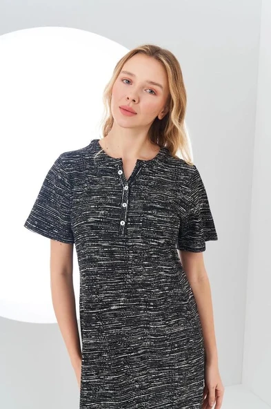 Pjs 24137 Kadın Patlı Kısa Kol Elbise - 7