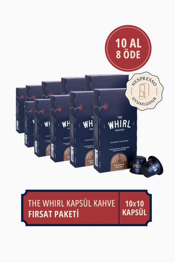 The Whirl Espresso Dark Kapsül Kahve 10 Al 8 Öde Fırsat Paketi