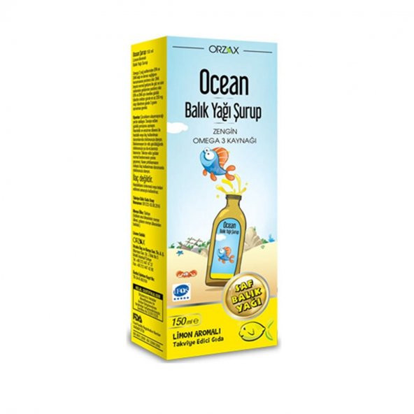 Orzax Ocean Omega3 Şurup 150 ml Limon Aromalı