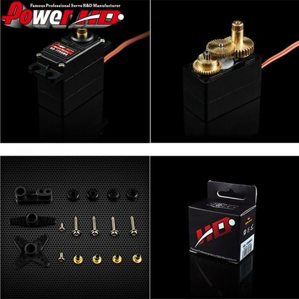 PowerHD Mini Bakır Dişli Analog Servo Motor HD-1250MG 3,5 Kg Tork - 5