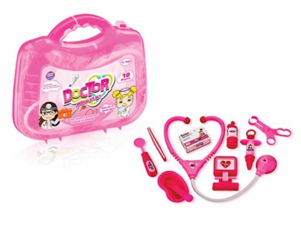 Oyuncak Çantalı Doktor Set 10 parça Medikal Set Çocuk oyuncağı Çocuklara doktorluğu Sağlığı Sevdirir