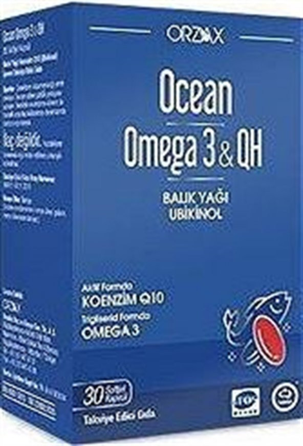 Orzax Ocean Omega 3 QH 30 Soft Kapsül