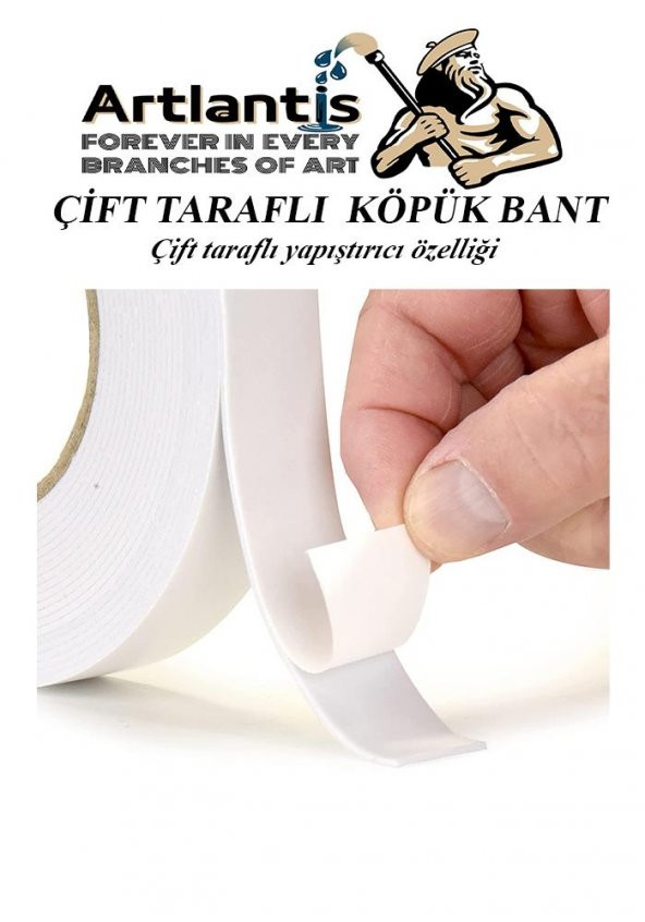 Çift Taraflı Bant Köpük Bant 25mm x 2mt 1 Adet Çerçeve Tablo Halı Yapıştırma Bandı İç Ve Dış Mekan Süper Güçlü Köpük Bant - 4