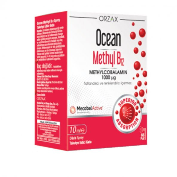 Orzax Ocean Methyl B12 10 ml - Takviye Edici Gıda
