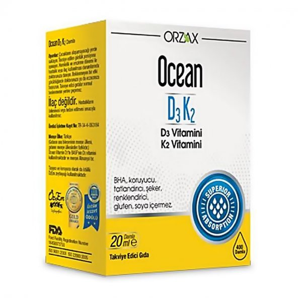 Orzax Ocean D3k2 Vitamin Damla 20 Ml