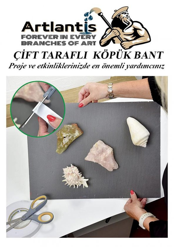 Çift Taraflı Bant Köpük Bant 25mm x 2mt 1 Adet Çerçeve Tablo Halı Yapıştırma Bandı İç Ve Dış Mekan Süper Güçlü Köpük Bant - 6