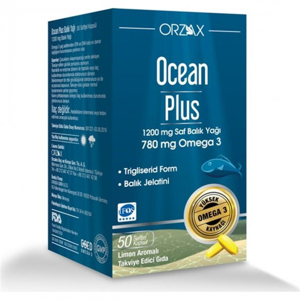 Ocean Plus 1200 mg 50 Kapsül Balık Yağı