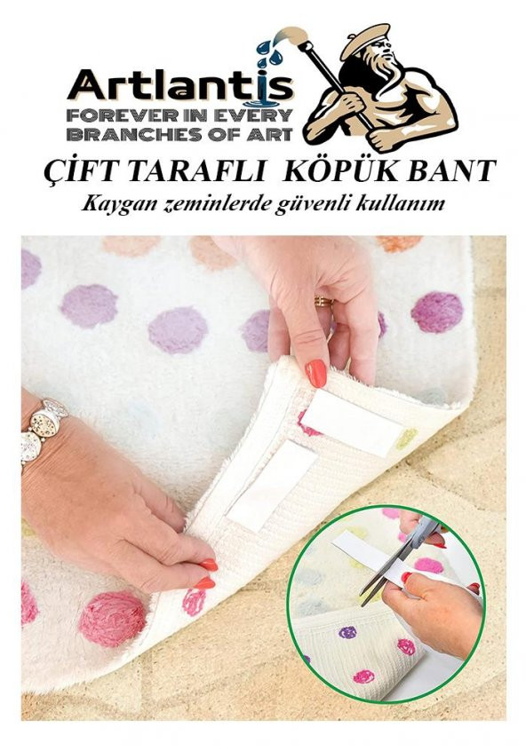 Çift Taraflı Bant Köpük Bant 45mm x 2mt 3 Adet Çerçeve Tablo Halı Yapıştırma Bandı İç Ve Dış Mekan Süper Güçlü Köpük Bant - 5