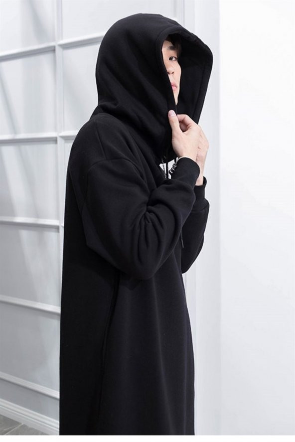 Erkek Panço Kore Style Erkek Kapüşonlu Sweatshirt 7086_2010 - Resim 2