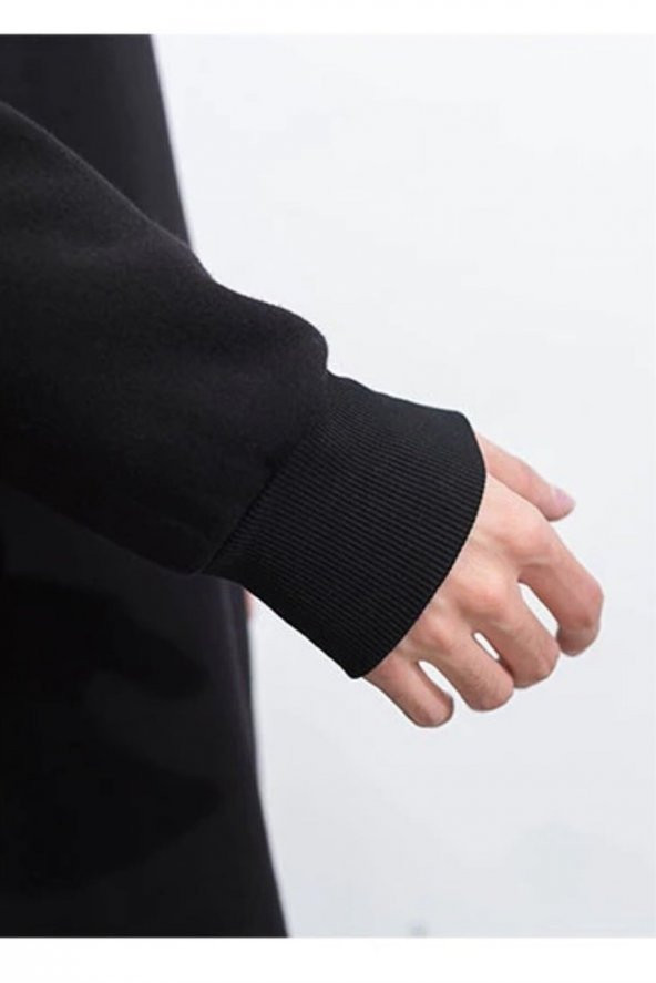 Erkek Panço Kore Style Erkek Kapüşonlu Sweatshirt 7086_2010 - Resim 4